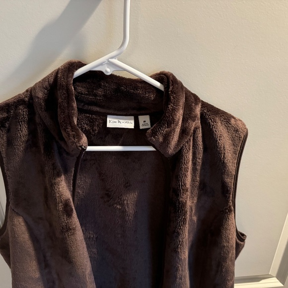 Kim Rogers brown fleece size medium vest - Picture 3 of 3